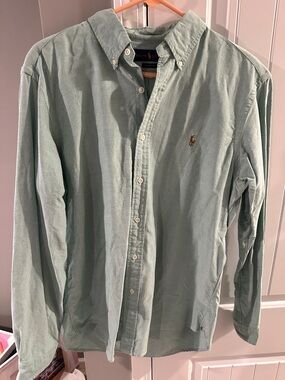 Men’s Polo by Ralph Lauren Light Sage Green Button-Down Oxford Shirt Large